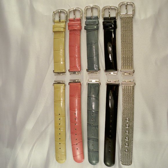 New* Victoria Wieck Emerald Cut Stones, 5 Interchangeable Bands Watch main image 4